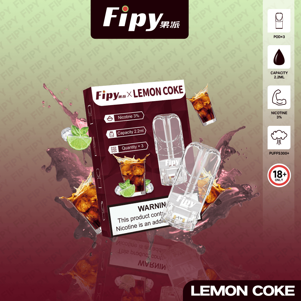 Fipy 果派 一代透明霧化彈｜檸檬可樂口味・一代通用煙彈