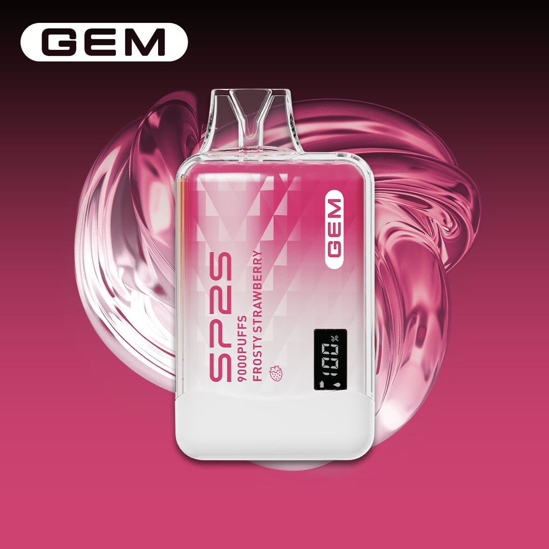 SP2 思博瑞 GEM 一次性電子煙｜草莓口味・拋棄式電子菸・約 9000 口・數字屏顯示