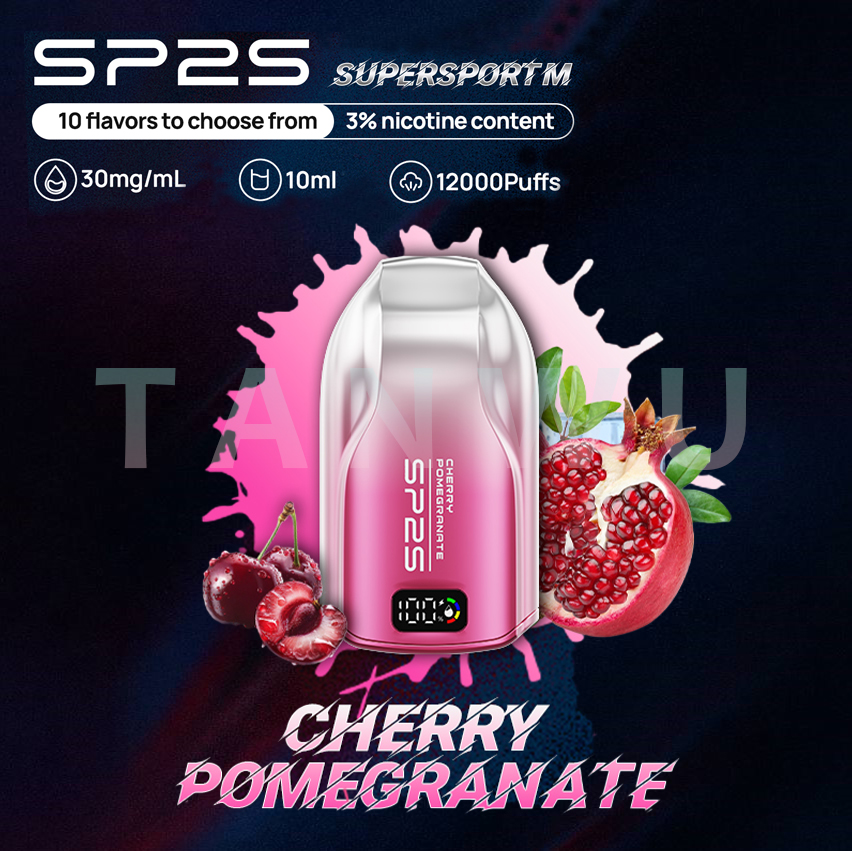 SP2 思博瑞 Supersport M 一次性電子煙｜櫻桃石榴口味・澳洲版・約 9000 口・拋棄式電子菸